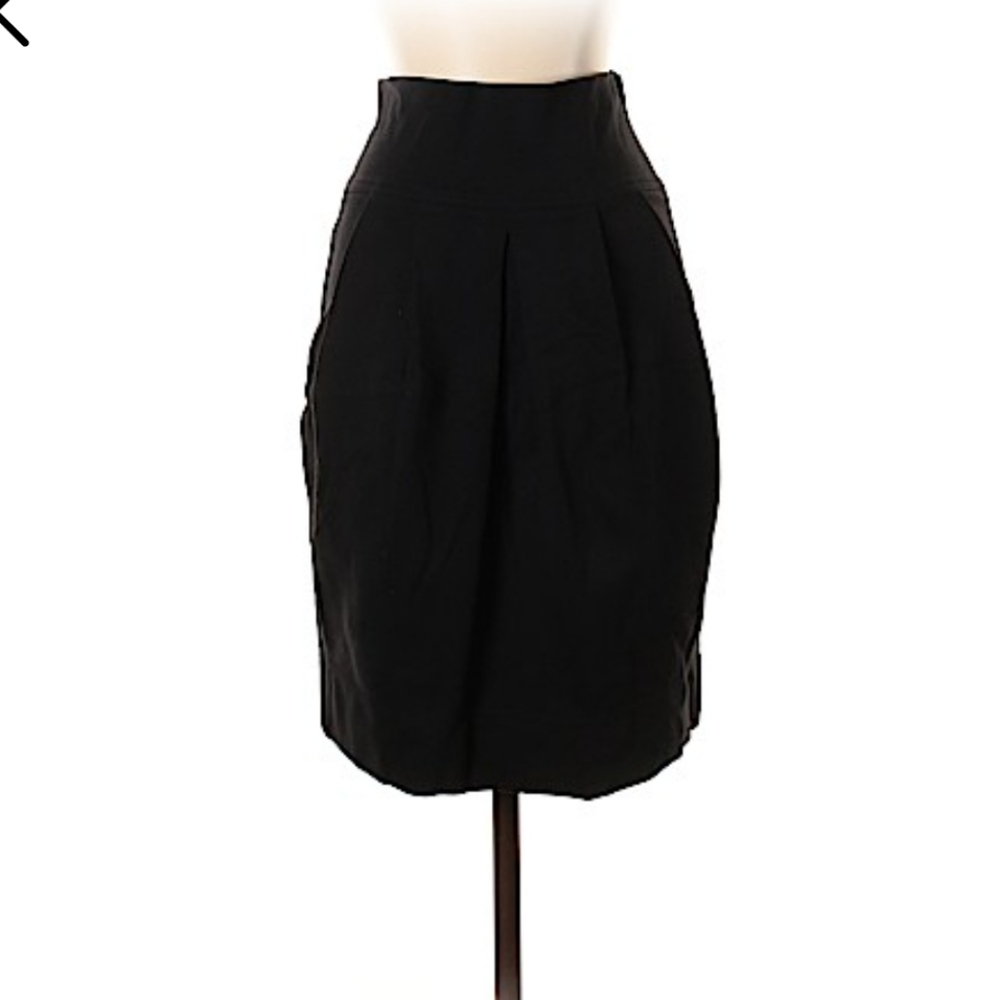 Theory High Waisted Pleated Pencil skirt Black Color Size 2 XS
